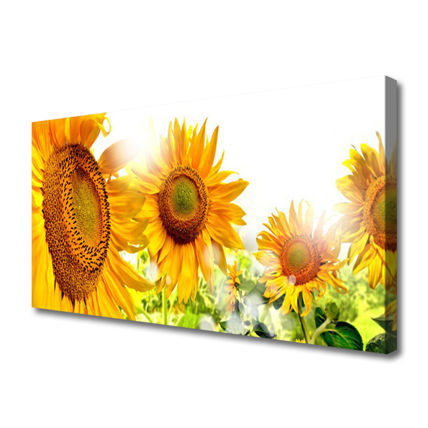 Canvas Wall art Sunflowers floral yellow brown