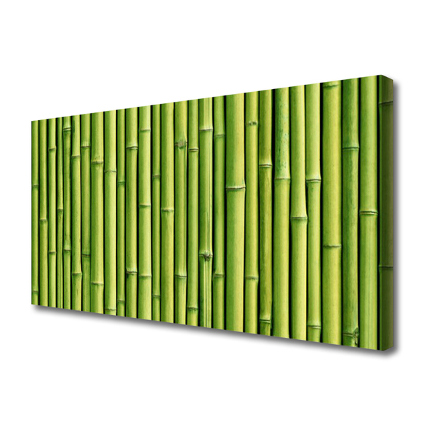 Canvas Wall art Bamboo canes floral green