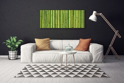 Canvas Wall art Bamboo canes floral green