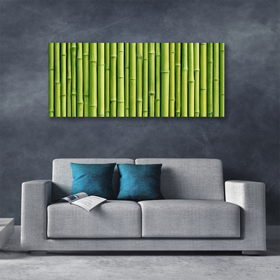 Canvas Wall art Bamboo canes floral green