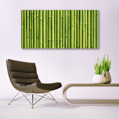 Canvas Wall art Bamboo canes floral green