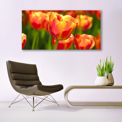 Canvas Wall art Tulips floral yellow red