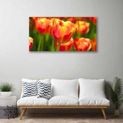 Canvas Wall art Tulips floral yellow red