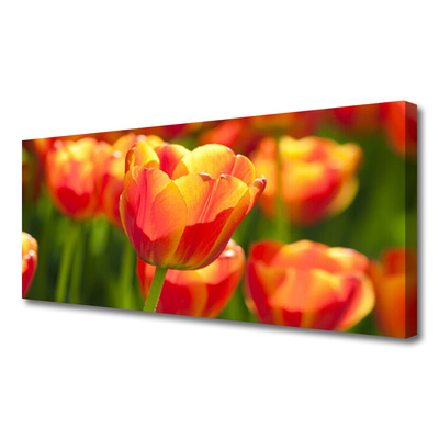 Canvas Wall art Tulips floral yellow red