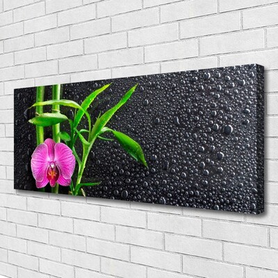 Canvas Wall art Bamboo tube flower floral pink green