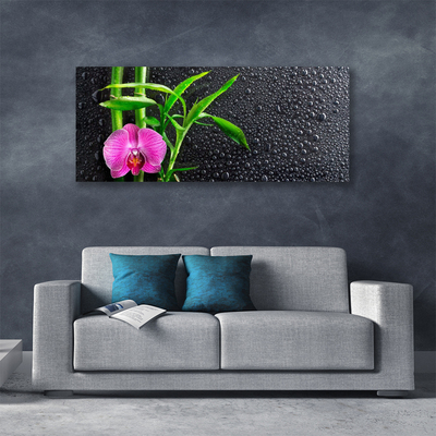 Canvas Wall art Bamboo tube flower floral pink green