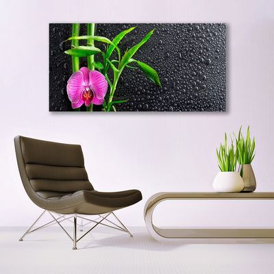 Canvas Wall art Bamboo tube flower floral pink green