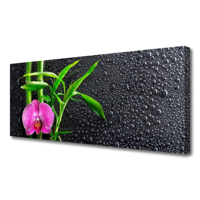 Canvas Wall art Bamboo tube flower floral pink green