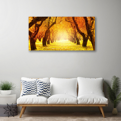 Canvas Wall art Forest footpath nature brown yellow