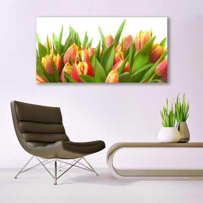 Canvas Wall art Tulips floral orange yellow