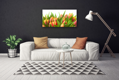 Canvas Wall art Tulips floral orange yellow