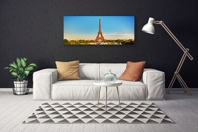 Canvas Wall art Eiffel tower paris architecture brown