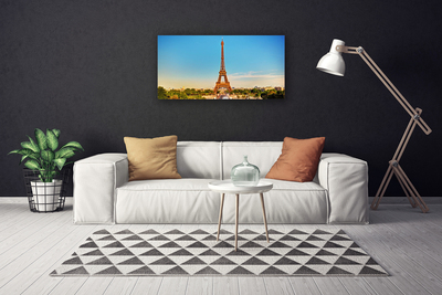 Canvas Wall art Eiffel tower paris architecture brown
