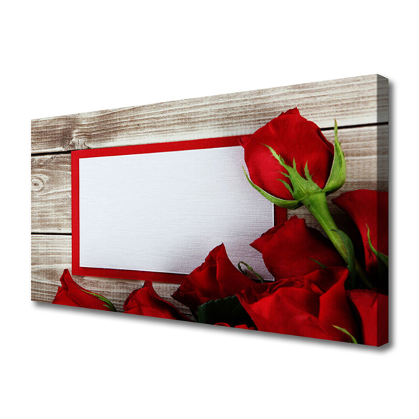 Canvas Wall art Roses floral red