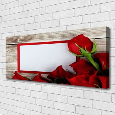 Canvas Wall art Roses floral red