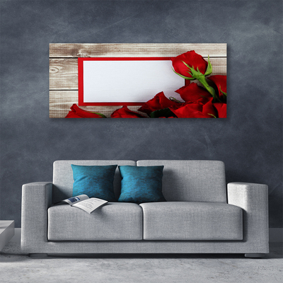 Canvas Wall art Roses floral red