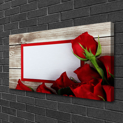 Canvas Wall art Roses floral red