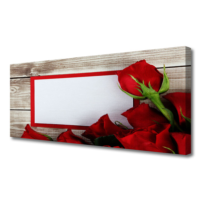 Canvas Wall art Roses floral red