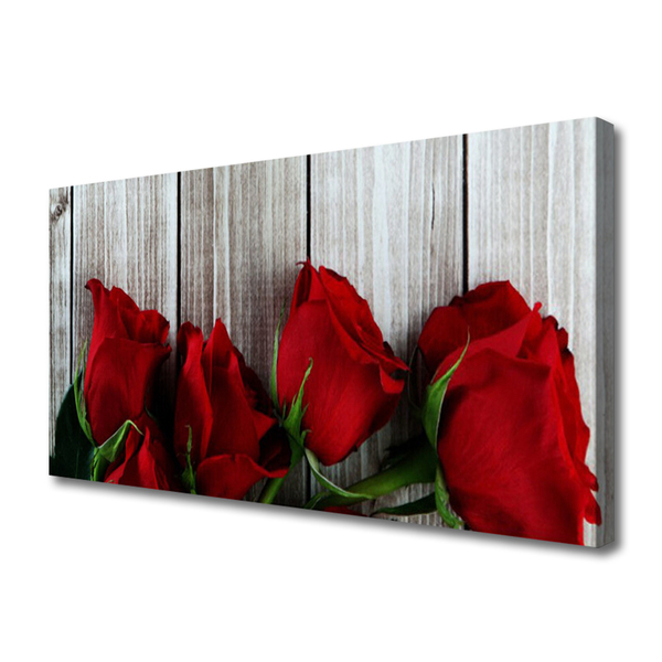 Canvas Wall art Roses floral red