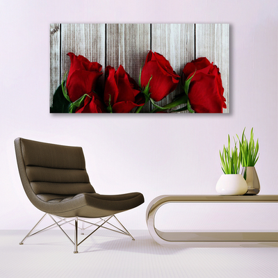 Canvas Wall art Roses floral red