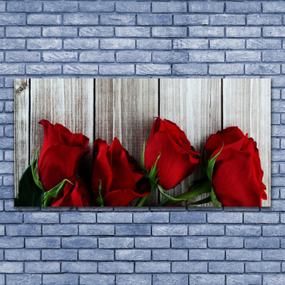 Canvas Wall art Roses floral red