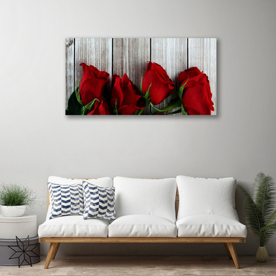 Canvas Wall art Roses floral red