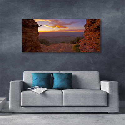 Canvas Wall art Rock landscape brown