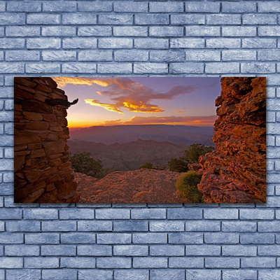 Canvas Wall art Rock landscape brown