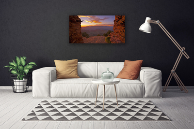 Canvas Wall art Rock landscape brown