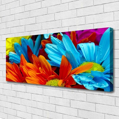 Canvas Wall art Flowers floral red blue orange