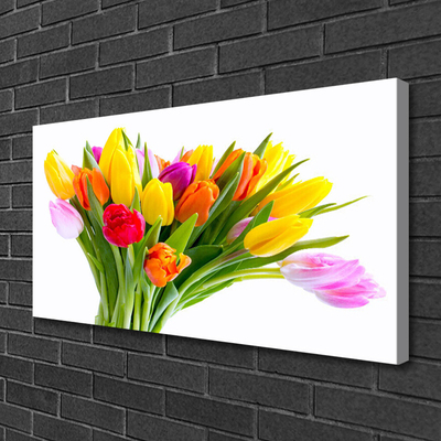 Canvas Wall art Tulips floral yellow red pink orange