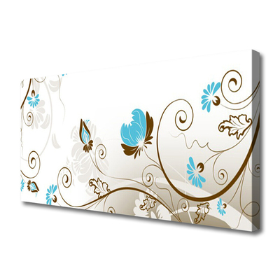 Canvas Wall art Abstract art brown blue white grey