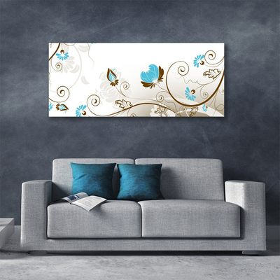 Canvas Wall art Abstract art brown blue white grey