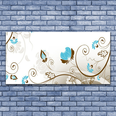 Canvas Wall art Abstract art brown blue white grey