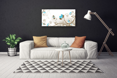 Canvas Wall art Abstract art brown blue white grey