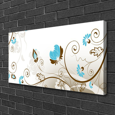 Canvas Wall art Abstract art brown blue white grey