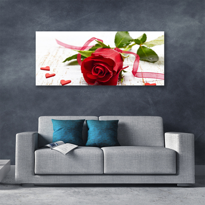 Canvas Wall art Rose floral red