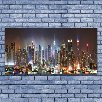 Canvas Wall art City houses black white brown