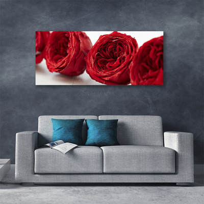 Canvas Wall art Roses floral red