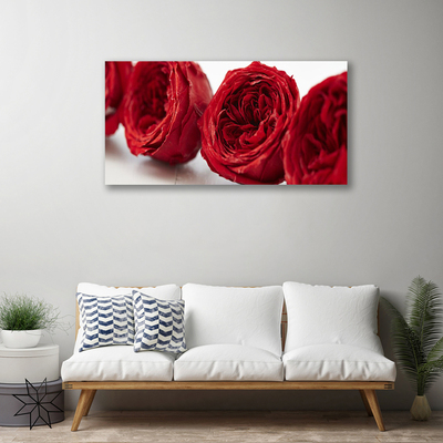 Canvas Wall art Roses floral red