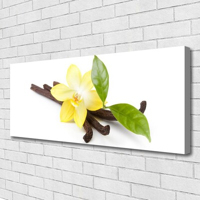 Canvas Wall art Vanilla leaves floral brown yellow green