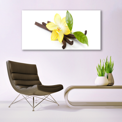 Canvas Wall art Vanilla leaves floral brown yellow green