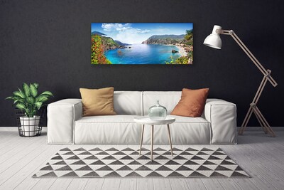 Canvas Wall art Bay landscape grey brown green blue