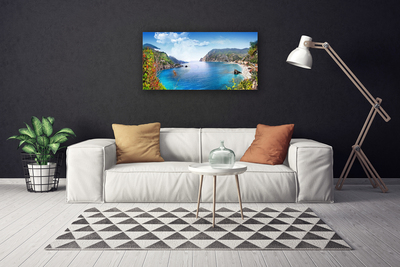 Canvas Wall art Bay landscape grey brown green blue