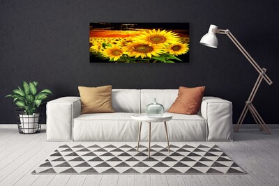 Canvas Wall art Sunflowers floral yellow brown