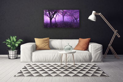 Canvas Wall art Trees nature purple pink