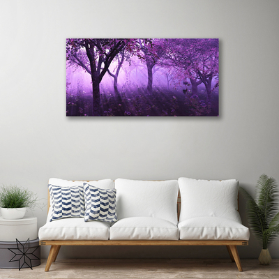 Canvas Wall art Trees nature purple pink