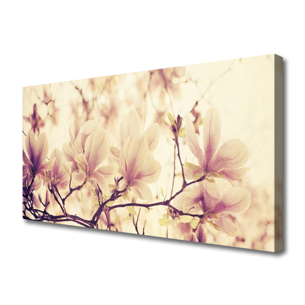 Canvas Wall art Flowers floral pink beige