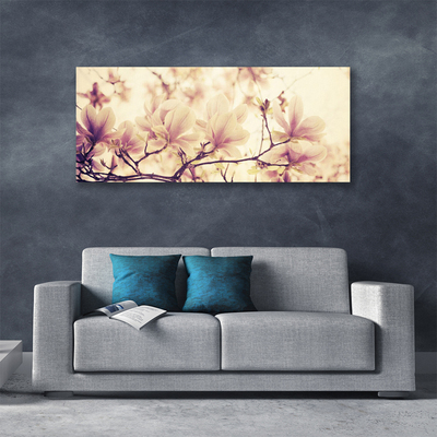 Canvas Wall art Flowers floral pink beige