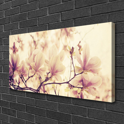 Canvas Wall art Flowers floral pink beige